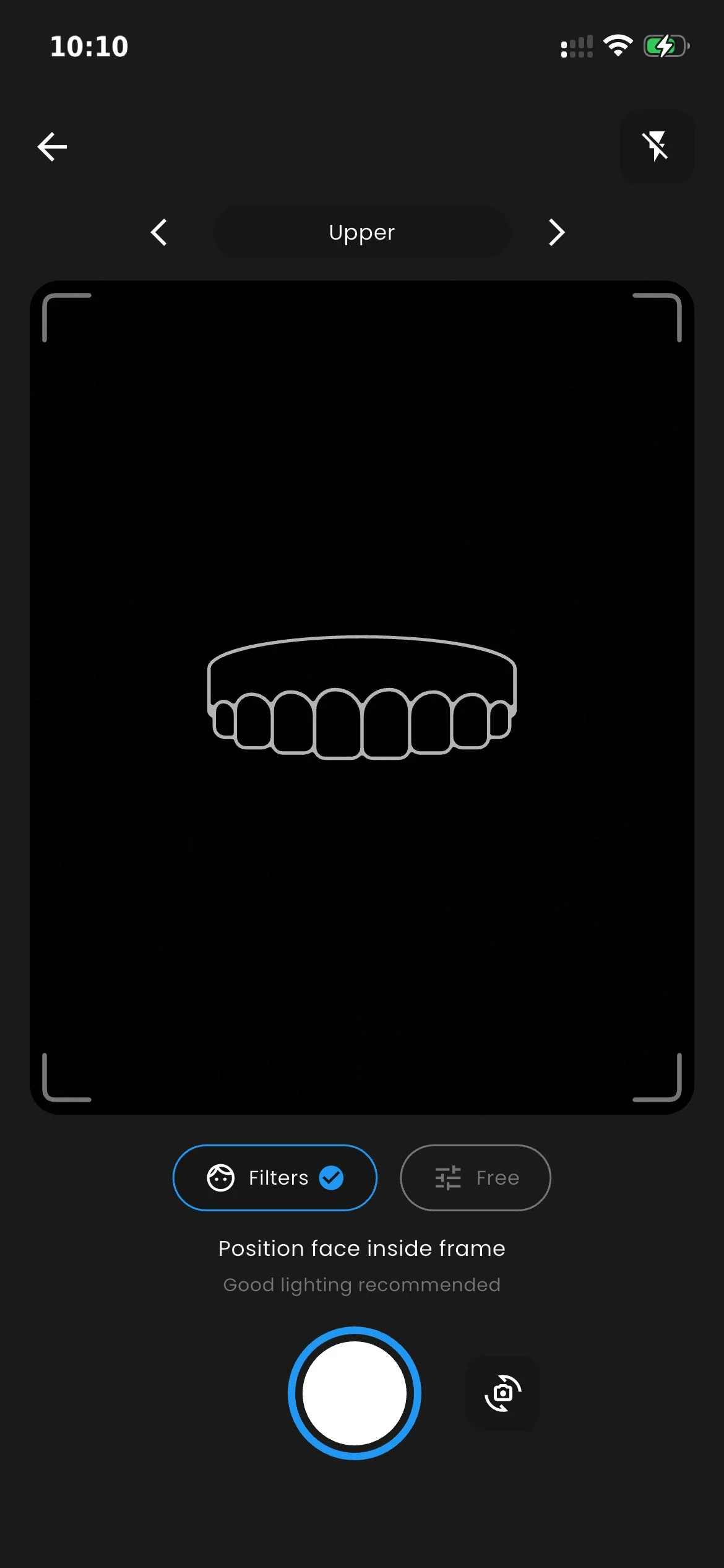 Upper arch dental photo
